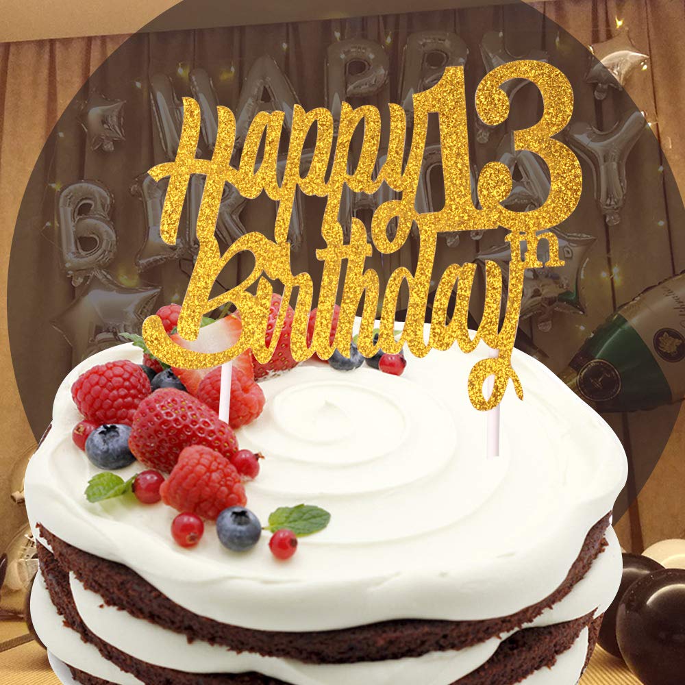 【Sunny Blessing】 Sunny Zx 13 Years Blessed And Loved Cake Topper 13th | Desertcart